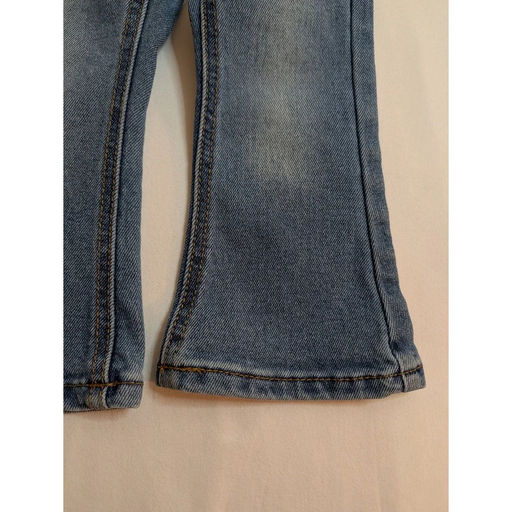 Wonder Nation Girls 2T Medium Wash Floral Embroidered‎ Flare Jeans WA32100078104